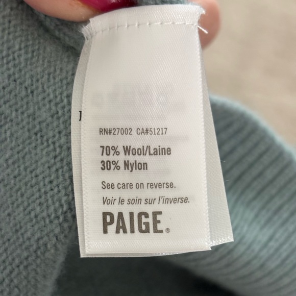 PAIGE Raundi Cutout Shoulder Sweater Stone Blue - Picture 8 of 10